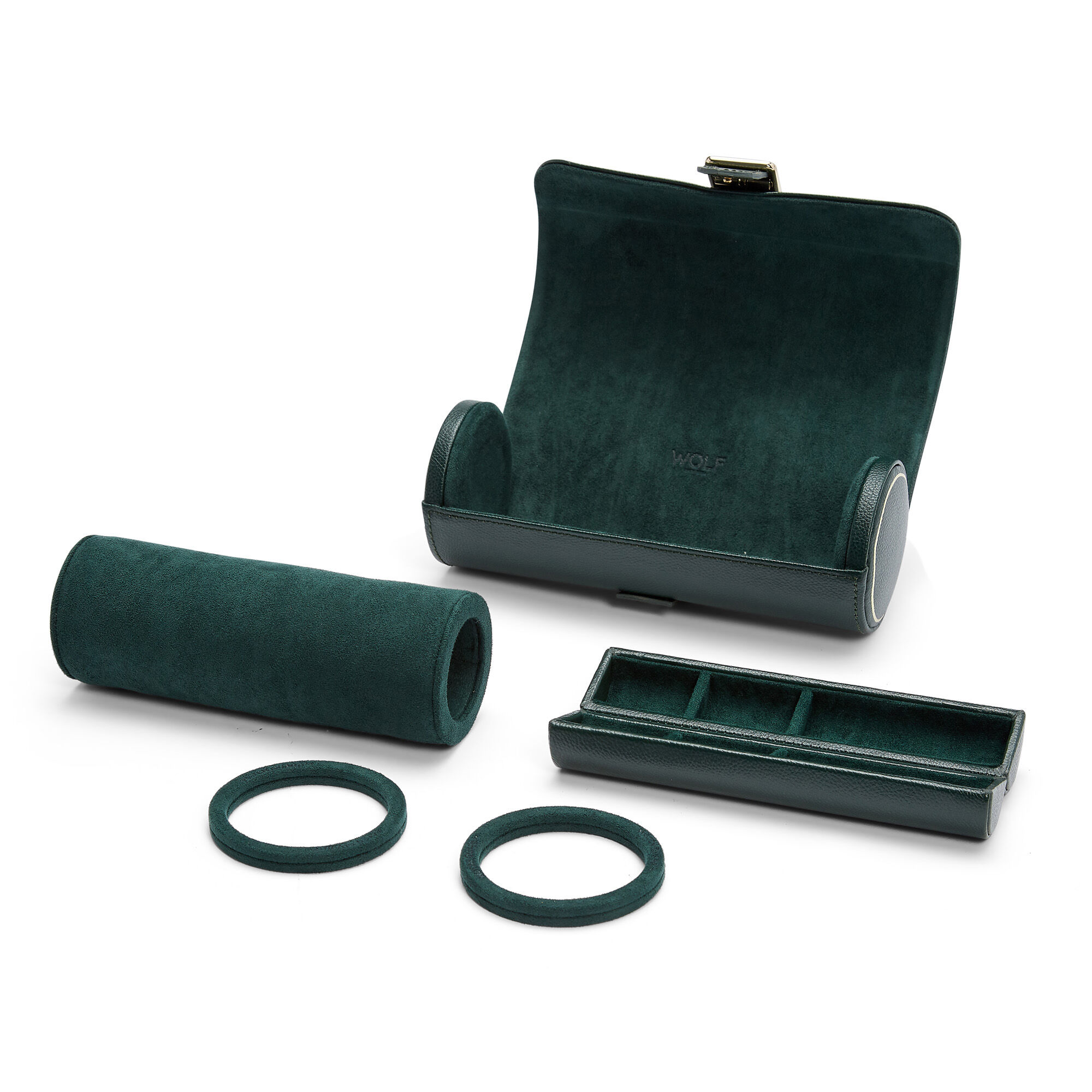 British Racing Green 3 Piece Watch Roll WOLF 792941
